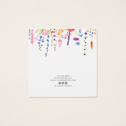 Ketting Display Kaart ・ Waterverf Wild Flowers (Achterkant)