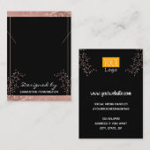 Ketting Display Roos Gold Floral Visitekaartje (Voorkant / Achterkant)