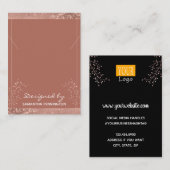 Ketting Display Roos Gold Floral Visitekaartje (Voorkant / Achterkant)