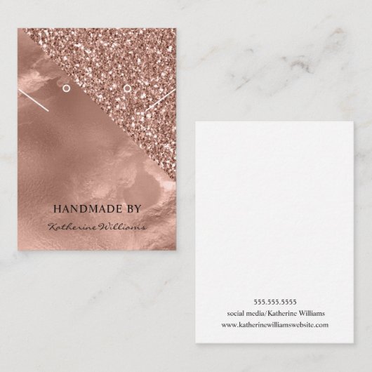 Ketting- en oorscherm Kaart | Roos Gold Visitekaartje (Voorkant / Achterkant)