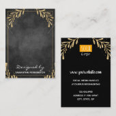 Ketting Faux Folie Leaf Visitekaartje (Voorkant / Achterkant)