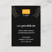 Ketting Gold Glitter Floral Visitekaartje (Achterkant)