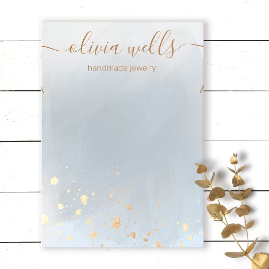 Ketting goudtrommel grijze Waterverf Visitekaartje
