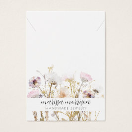 Ketting juwelen roze goudbloemen visitekaartje