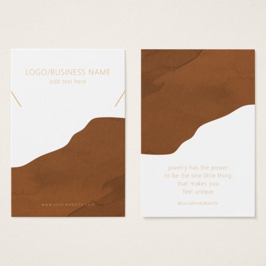 Ketting juwelier Display Kaart (Voorkant /achterkant)