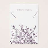 Ketting juwelier Display Kaart Paarse wilde flora (Voorkant)