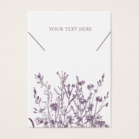 Ketting juwelier Display Kaart Paarse wilde flora (Voorkant)