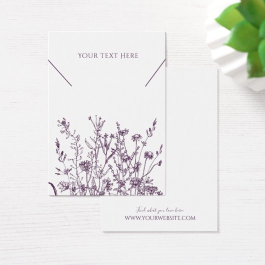 Ketting juwelier Display Kaart Paarse wilde flora (Bureau)