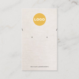 Ketting met beige linnen Logo toevoegen Visitekaartje