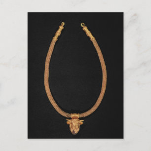 Ketting met een menselijk hoofd briefkaart