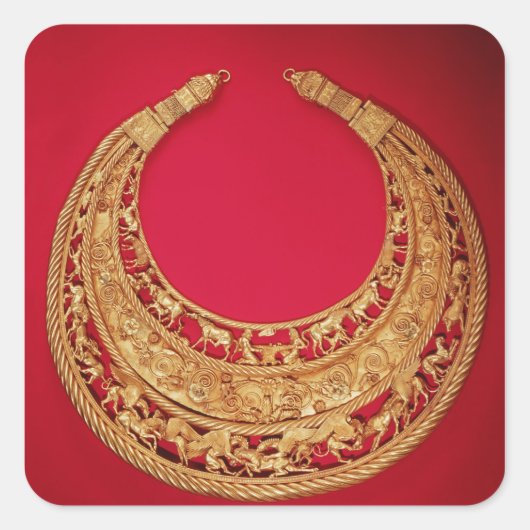 Ketting met pastorale scènes vierkante sticker (Voorkant)