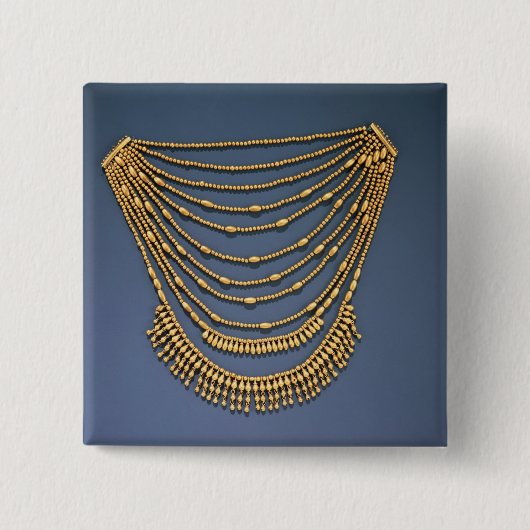 Ketting met riemen vierkante button 5,1 cm (Voorkant)