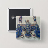 Ketting met vulkaanhanger vierkante button 5,1 cm (Voorkant /achterkant)