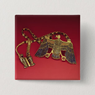 Ketting met vulkaanhanger vierkante button 5,1 cm