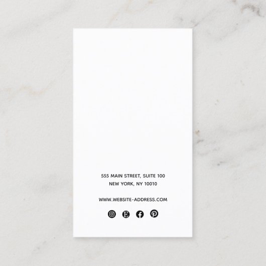 Ketting met wit leder toevoegen Logo Visitekaartje (Achterkant)