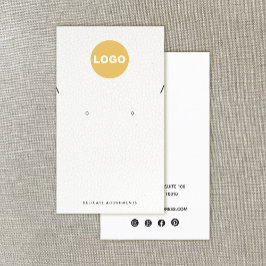 Ketting met wit leder toevoegen Logo Visitekaartje