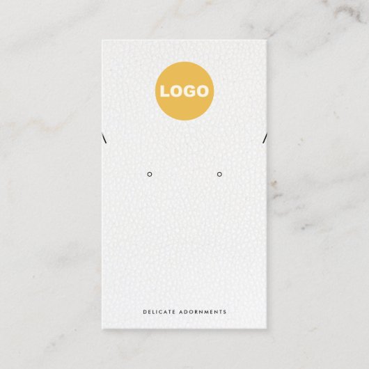 Ketting met wit leder Voeg Logo Busi toe Visitekaartje (Voorkant)