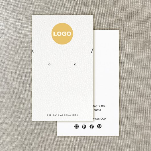 Ketting met wit leder Voeg Logo Busi toe Visitekaartje