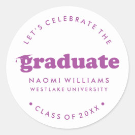 KETTING MODERNE RETRO AFSOLUTANT | GRADUATIE STICK RONDE STICKER
