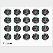 Ketting Nger Disc Golf Kat Humor _2  Ronde Sticker (Vel)