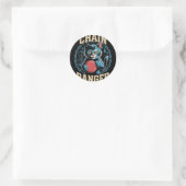 Ketting Nger Disc Golf Kat Humor _2  Ronde Sticker (Tas)