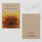 Ketting sieraden display kaart rustieke zonnebloem visitekaartje (Voorkant / Achterkant)
