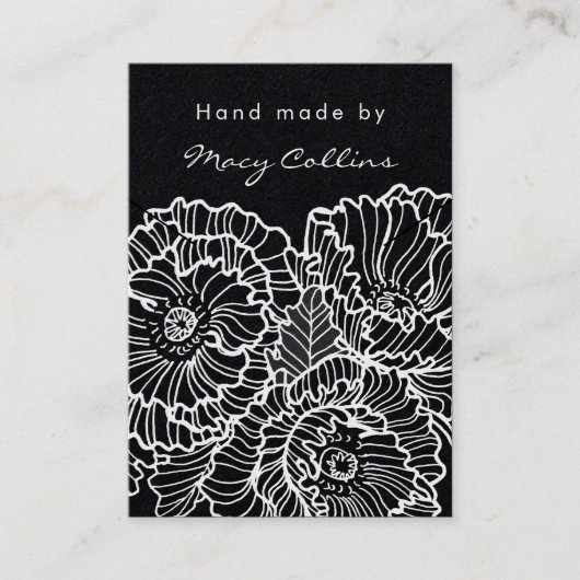 Ketting sieraden display kaart witte bloemen visitekaartje (Voorkant)