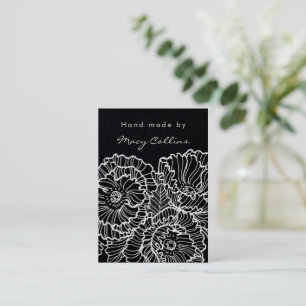 Ketting sieraden display kaart witte bloemen visitekaartje
