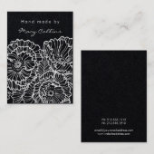 Ketting sieraden display kaart witte bloemen visitekaartje (Voorkant / Achterkant)