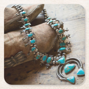 Ketting te koop, Santa Fe, New Mexico. Verenigde S Kartonnen Onderzetters
