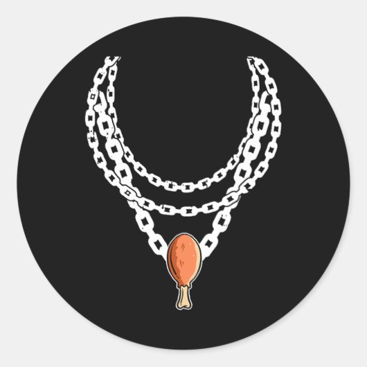 Ketting Turkey leg Pendant Thanksgiving Day Herfst Ronde Sticker (Voorkant)