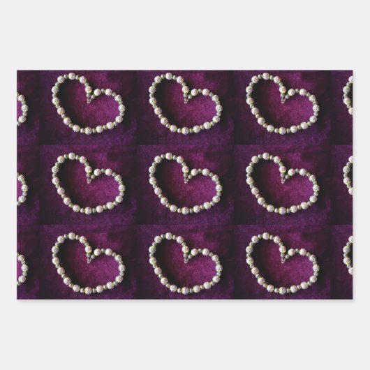 Ketting van  hartgestormde sla op Paars Inpakpapier Vel (Voorkant 3)