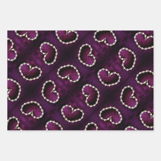 Ketting van  hartgestormde sla op Paars Inpakpapier Vel (Voorkant 2)