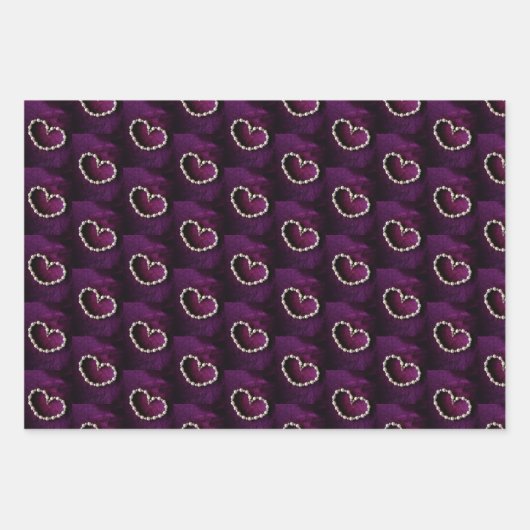 Ketting van hartgestormde sla op Paars Inpakpapier Vel (Voorkant)