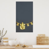 Ketting van Quimbaya met kikkers uit Colombia Poster (Keuken)