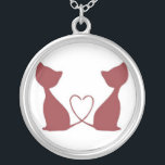 Ketting van tweelingliefdeskatten<br><div class="desc">Ketting met twee katten</div>