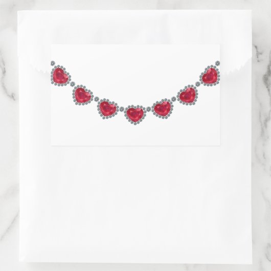 Ketting van Woman Ruby Rechthoekige Sticker (Tas)