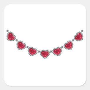  Ketting van Woman Ruby Vierkante Sticker