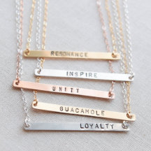Ketting voor persoonlijk Roos Gold Name Bar