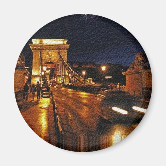 Kettingbrug (Boedapest) bij nacht(1) Magneet (Voorkant)