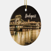 Kettingbrug Boedapest bij nacht met Buda Castle Keramisch Ornament (Rechts)