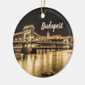 Kettingbrug Boedapest bij nacht met Buda Castle Keramisch Ornament (Links)