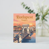 Kettingbrug Hongarije Briefkaart (Staand voorkant)