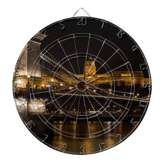 Kettingbrug met Buda Castle Hungary Boedapest Dartbord (Voorkant)