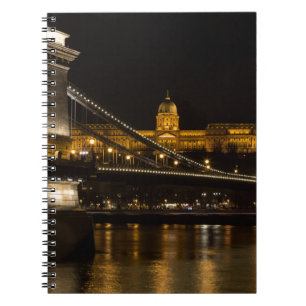 Kettingbrug met Buda Castle Hungary Boedapest Notitieboek
