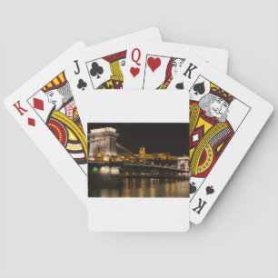 Kettingbrug met Buda Castle Hungary Boedapest Pokerkaarten