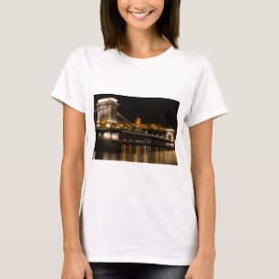 Kettingbrug met Buda Castle Hungary Boedapest T-shirt