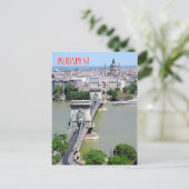 Kettingbrug over de Donau, Boedapest, Hongarije Briefkaart (Staand voorkant)