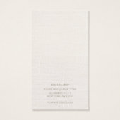 Kettingen displayhouder, wit linnen (afbeelding) visitekaartje (Achterkant)