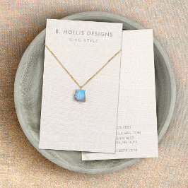 Kettingen displayhouder, wit linnen (afbeelding) visitekaartje